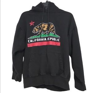 SOUTHERN BREEZE Black California Logo Hoodie Size Medium